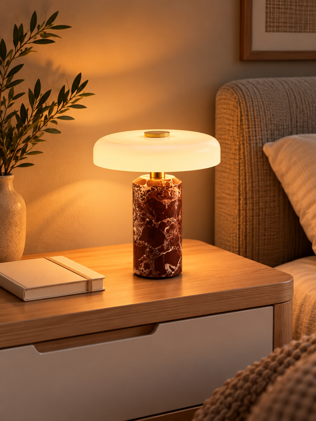 Lampe de Chevet Marbre et Verre | ELSA