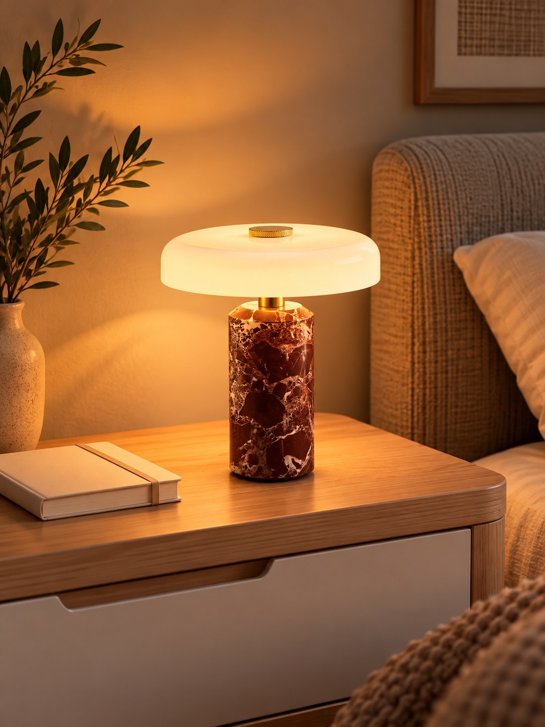 Lampe de Chevet Marbre et Verre | ELSA