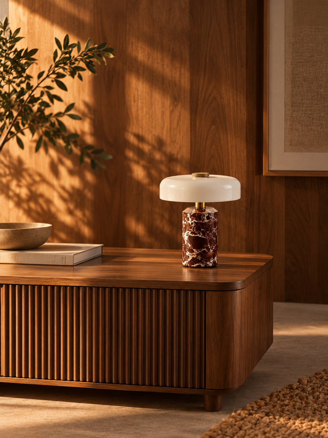 Lampe de Chevet Marbre et Verre | ELSA