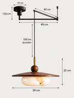 Suspension Bois et Verre Effet Marbre | ASTRID