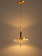 Suspension Laiton, Noyer et Verre | HUGO