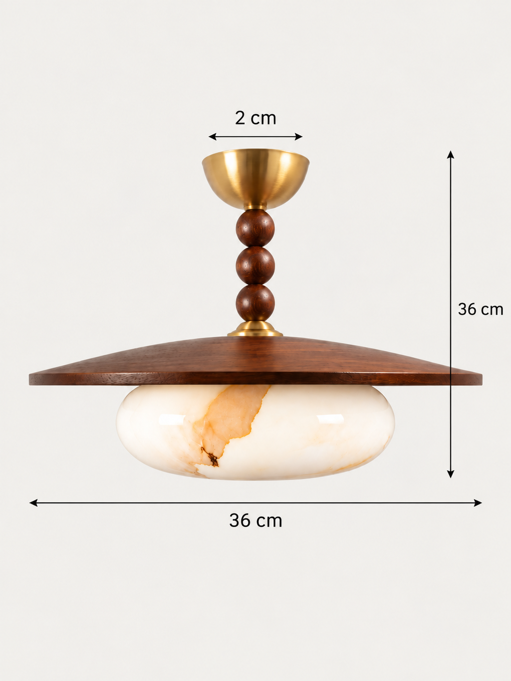 Suspension Bois et Verre Effet Marbre | ASTRID