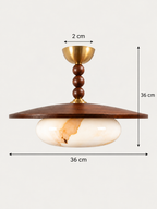 Suspension Bois et Verre Effet Marbre | ASTRID