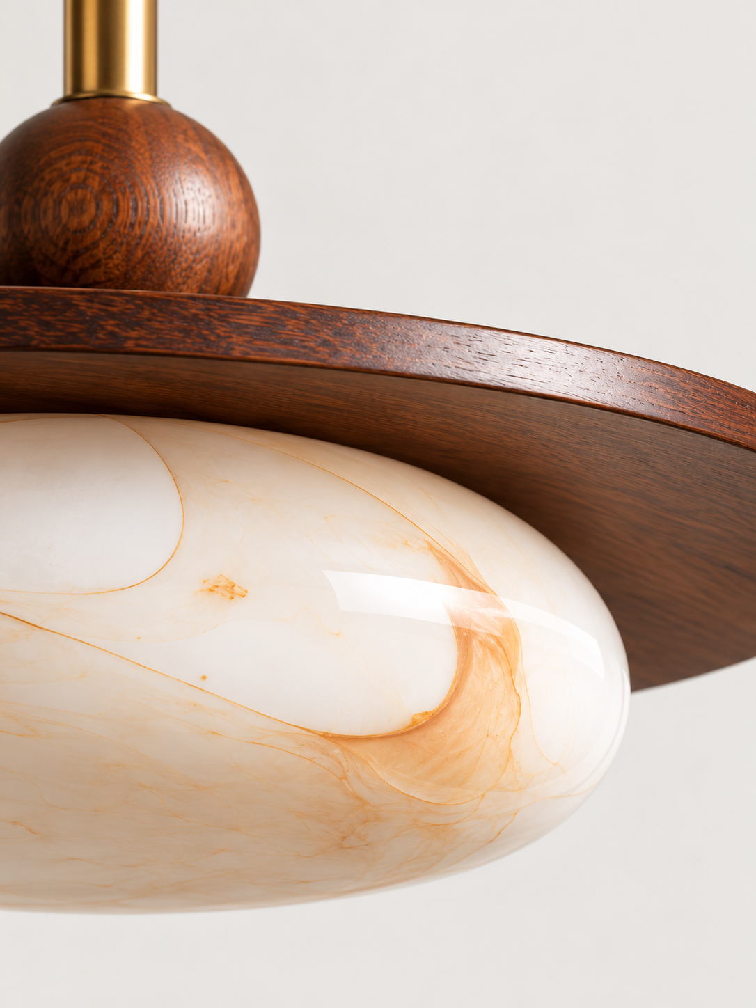Suspension Bois et Verre Effet Marbre | ASTRID