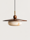 Suspension Bois et Verre Effet Marbre | ASTRID