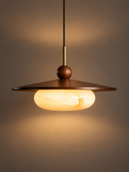 Suspension Bois et Verre Effet Marbre | ASTRID