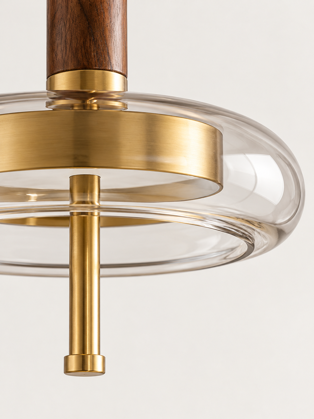 Suspension Laiton, Noyer et Verre | HUGO