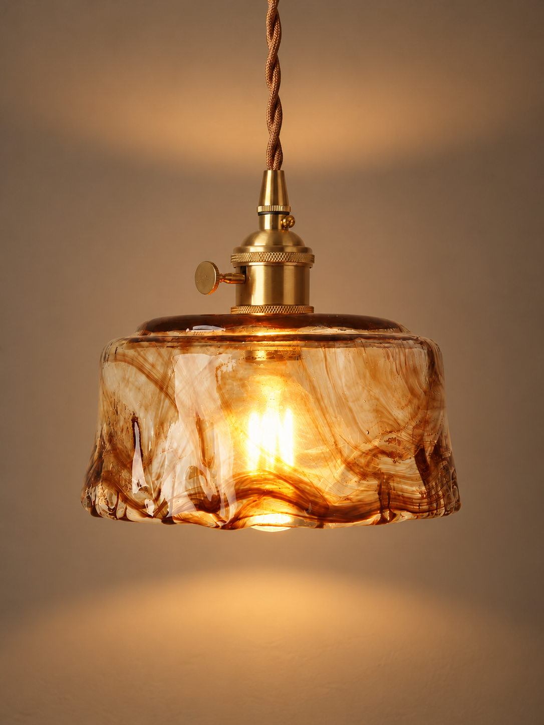 Suspension Verre Brun et Cuivre | BASILE