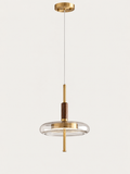 Suspension Laiton, Noyer et Verre | HUGO