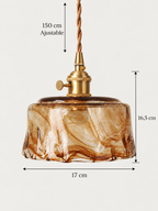 Suspension Verre Brun et Cuivre | BASILE