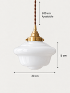 Suspension Verre Blanc Opalin | LÉA