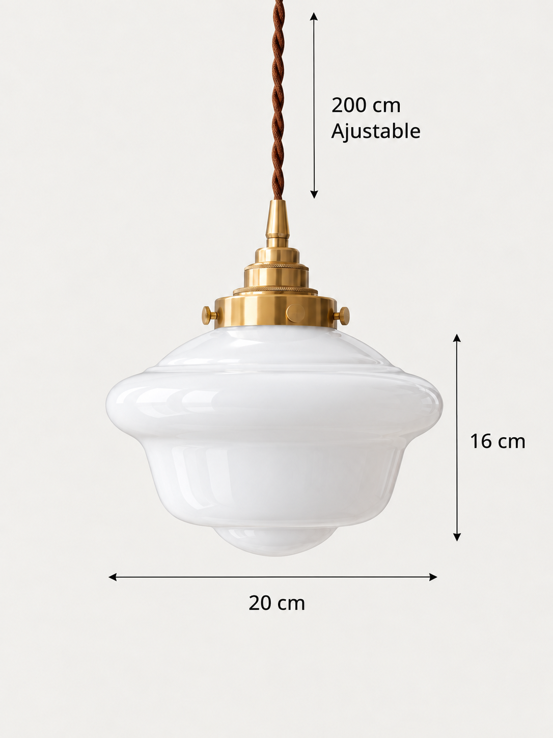 Suspension Verre Blanc Opalin | LÉA
