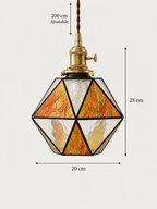 Suspension Verre Coloré et Cuivre | LOUISE