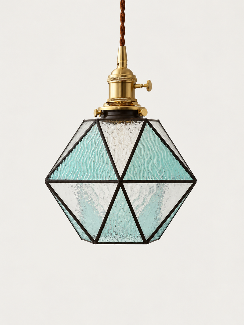 Suspension Verre Coloré et Cuivre | LOUISE