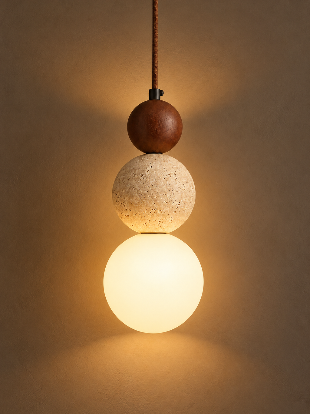 Suspension Pierre et Bois Wabi-Sabi | LISE