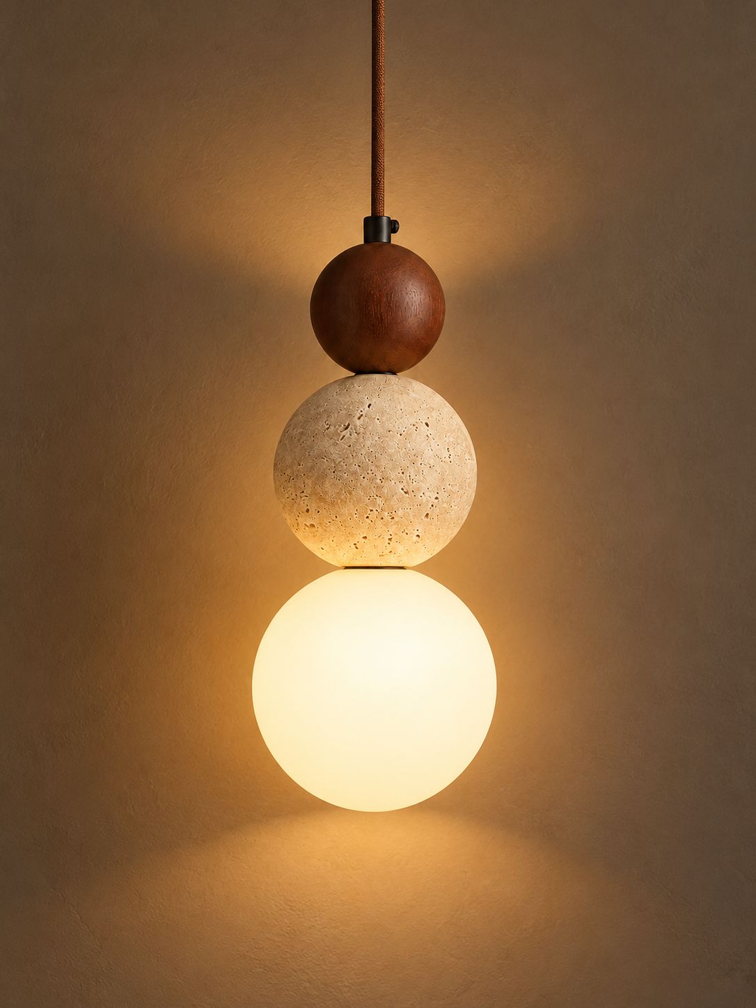 Suspension Pierre et Bois Wabi-Sabi | LISE