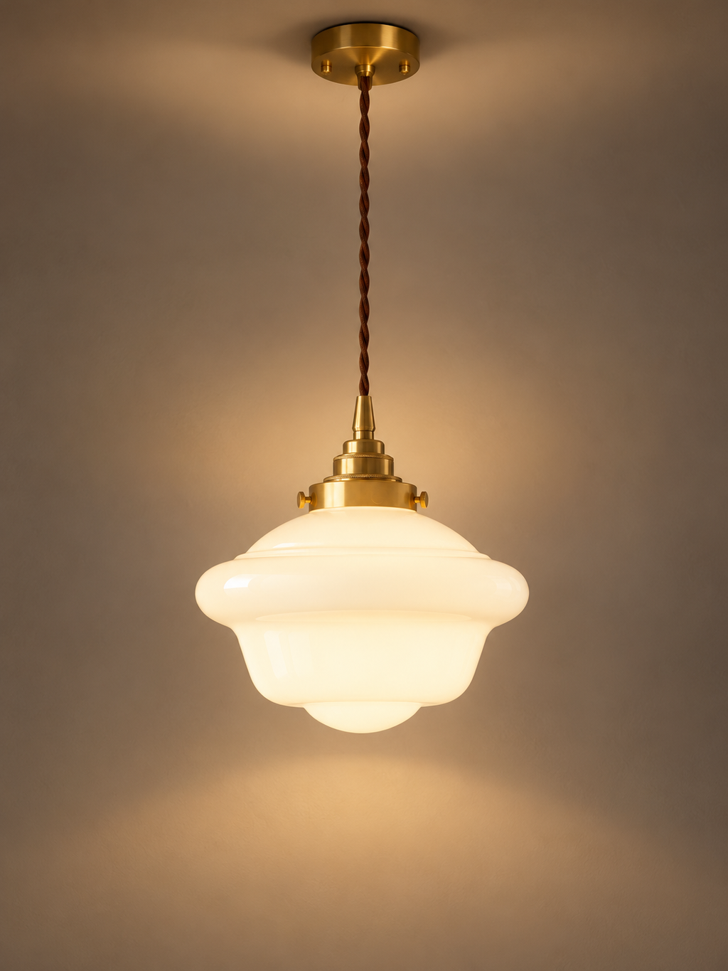 Suspension Verre Blanc Opalin | LÉA