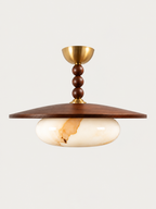 Suspension Bois et Verre Effet Marbre | ASTRID